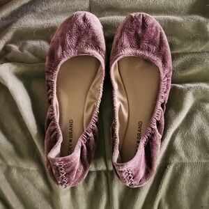 LUCKY BRAND Emmie Flats - Dusty Rose Velvet Jacquard
